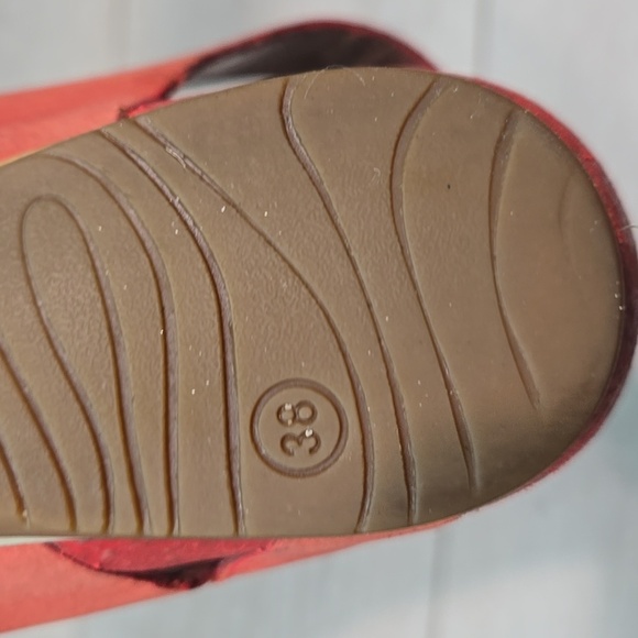 Dansko Women's Ankle Leather Red Sandals Wedge Sz 38/7.5-8 - Picture 14 of 16